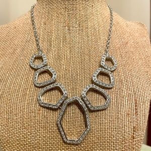 Frame Necklace w/Rhodium Plating